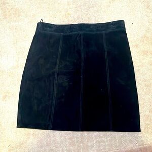 Bardot black suede mini skirt with zip backs size 8
